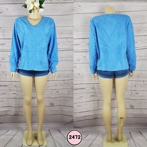 blue large vneck fleece top ( 5 for $20 )